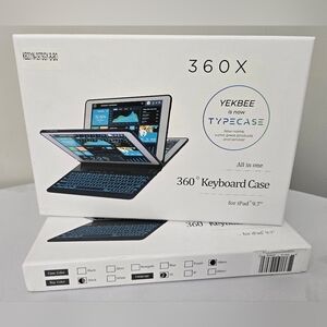 TYPECASE Flexbook 360X All In One 360° Keyboard Case iPad 9.7" Black Charging Ca